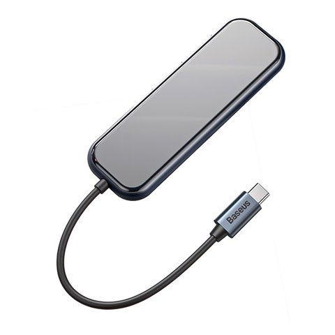 USB-хаб Baseus Multi-functional HUB, USB тип-C, USB 3.0 тип-A, HDMI, серый, 5 портов, #CAHUB-RT0G Превью 1
