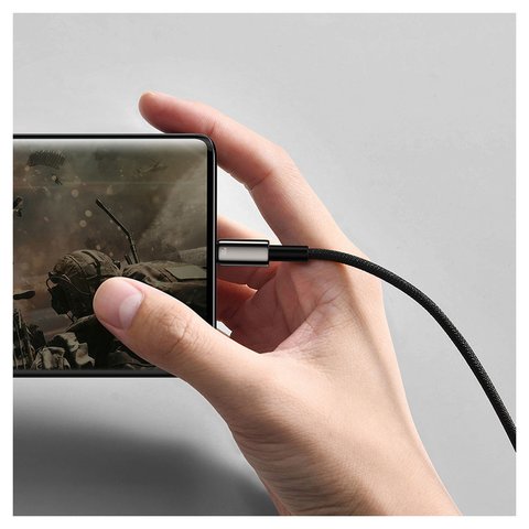 USB кабель Baseus Tungsten Gold, USB тип-C, USB тип-A, 100 см, 100 Вт, чорний, в нейлоновому обплетенні, #CAWJ000001 Прев'ю 3