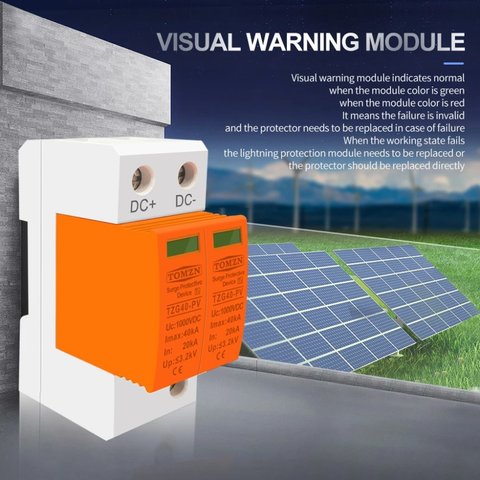 Устройства защиты от импульсных перенапряжений TOMZN TZG40-PV, 2P, 600 В, PV Превью 3