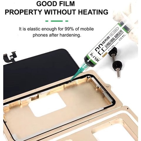 Glue RELIFE RL-035A, (polyurethane, black, for gluing back covers, for display frames, 10 ml) Preview 4