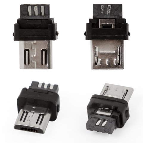 Conector micro USB, 5 pin, Macho, desarmable, negro Vista previa  1
