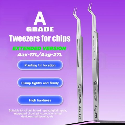 Pinzas para smd Mechanic Aag-27L, encorvado, 140 mm Vista previa  1