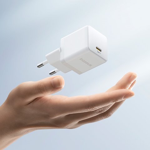 Adaptador de red Baseus Palm, 30 W, Fast Charge, blanco, 1 puerto, #P10111605213-00 Vista previa  1