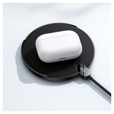 Безпровідний зарядний пристрій Baseus Digital LED Display Gen 2, чорне, USB тип-C, 15 Вт, з дисплеєм, #CCED000001 Прев'ю 2