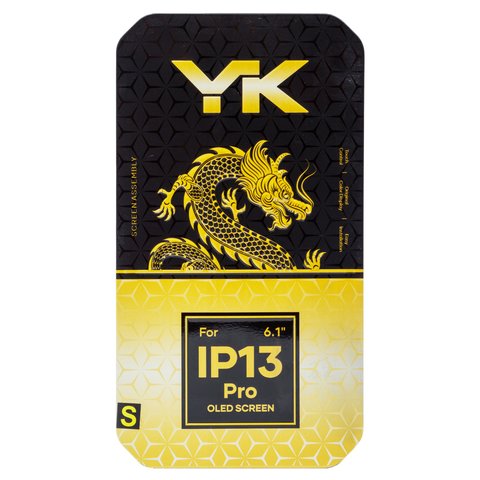Дисплей для iPhone 13 Pro, чорний, з рамкою, High Copy, без мікросхеми, (OLED), YK OEM hard Прев'ю 1