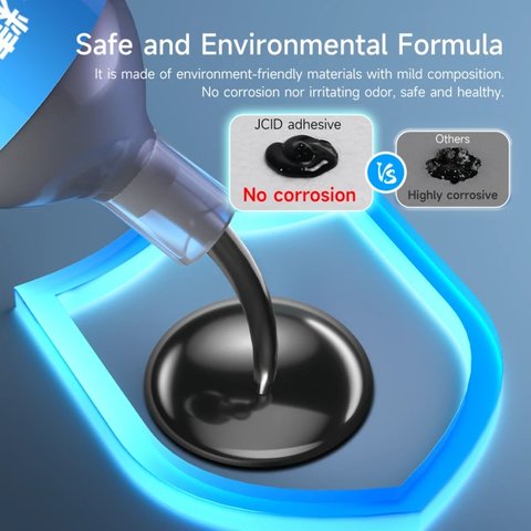 Клей JCID TP-010B, поліуретановий, чорний, швидковисихаючий, для приклеювання задніх кришок, для дисплейних рамок, 10 мл Прев'ю 8